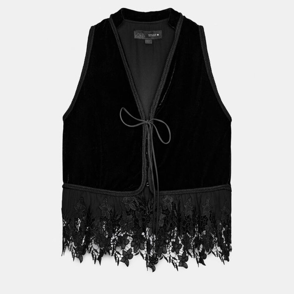 Zara Black Lace Trim Camisole